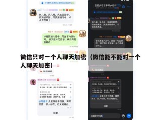 微信只对一个人聊天加密（微信能不能对一个人聊天加密）