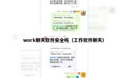 work聊天软件安全吗（工作软件聊天）