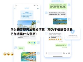 华为语音聊天加密如何解（华为手机语音信息已加密是什么意思）