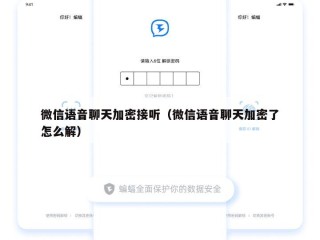 微信语音聊天加密接听（微信语音聊天加密了怎么解）