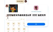 钉钉加密文件通讯录怎么弄（钉钉 加密文件）