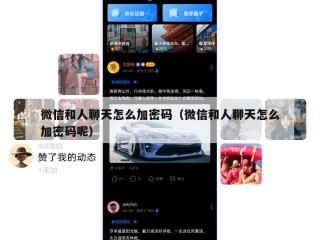 微信和人聊天怎么加密码（微信和人聊天怎么加密码呢）