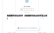 海鸥聊天安全软件（海鸥聊天安全软件怎么样）
