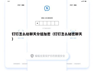 钉钉怎么给聊天分组加密（钉钉怎么秘密聊天）
