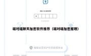 端对端聊天加密软件推荐（端对端加密原理）