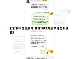 钉钉聊天加密条件（钉钉聊天加密条件怎么设置）
