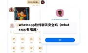 whatsapp软件聊天安全吗（whatsapp有啥用）