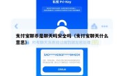 支付宝聊币是聊天吗安全吗（支付宝聊天什么意思）