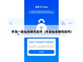 开发一款加密聊天软件（开源加密聊天软件）