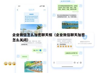 企业微信怎么加密聊天框（企业微信聊天加密怎么关闭）
