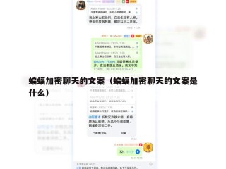 蝙蝠加密聊天的文案（蝙蝠加密聊天的文案是什么）