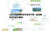 secret加密聊天软件安卓下载（加密聊天软件是干嘛的）