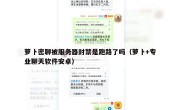 萝卜密聊被服务器封禁是跑路了吗（萝卜+专业聊天软件安卓）