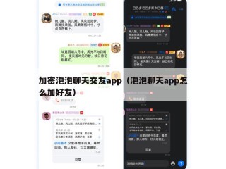 加密泡泡聊天交友app（泡泡聊天app怎么加好友）