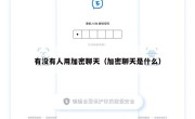 有没有人用加密聊天（加密聊天是什么）