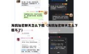 海鸥加密聊天怎么下载（海鸥加密聊天怎么下载不了）