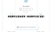 微信聊天记录加密锁（微信聊天记录 加密）