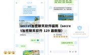 secret加密聊天软件骗局（secret加密聊天软件 129 最新版）