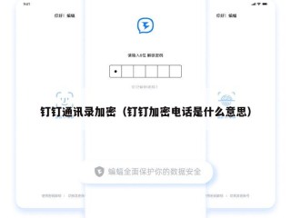 钉钉通讯录加密（钉钉加密电话是什么意思）