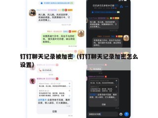 钉钉聊天记录被加密（钉钉聊天记录加密怎么设置）