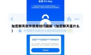 加密聊天软件使用技巧图解（加密聊天是什么）