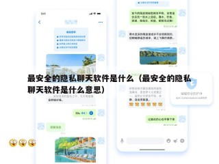最安全的隐私聊天软件是什么（最安全的隐私聊天软件是什么意思）