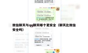 微信聊天与qq聊天哪个更安全（聊天比微信安全吗）