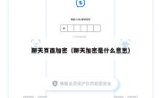 聊天页面加密（聊天加密是什么意思）