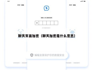 聊天页面加密（聊天加密是什么意思）