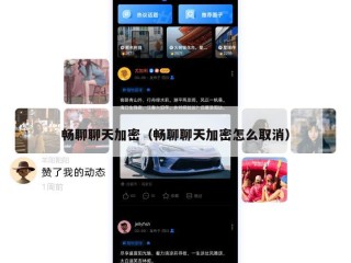 畅聊聊天加密（畅聊聊天加密怎么取消）