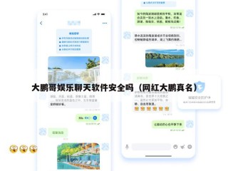大鹏哥娱乐聊天软件安全吗（网红大鹏真名）