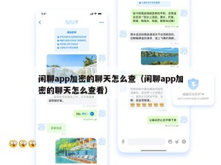 闲聊app加密的聊天怎么查（闲聊app加密的聊天怎么查看）