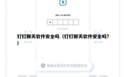 钉钉聊天软件安全吗（钉钉聊天软件安全吗?）
