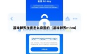 游戏聊天加密怎么设置的（游戏聊天mhm）