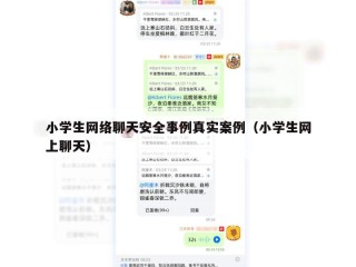 小学生网络聊天安全事例真实案例（小学生网上聊天）