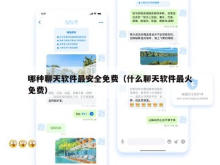 哪种聊天软件最安全免费（什么聊天软件最火免费）
