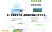 图片加密聊天记录（图片加密聊天记录怎么弄）