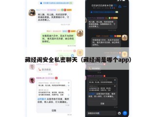 藏经阁安全私密聊天（藏经阁是哪个app）