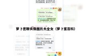 萝卜密聊头像图片大全女（萝卜蜜百科）