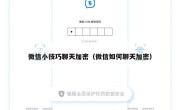 微信小技巧聊天加密（微信如何聊天加密）