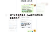 BAT加密聊天工具（bat文件加密以后 批处理执行）
