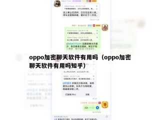 oppo加密聊天软件有用吗（oppo加密聊天软件有用吗知乎）