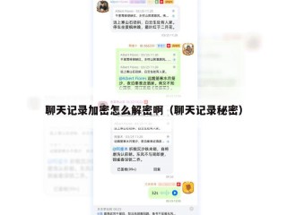 聊天记录加密怎么解密啊（聊天记录秘密）