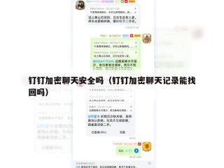 钉钉加密聊天安全吗（钉钉加密聊天记录能找回吗）