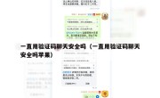 一直用验证码聊天安全吗（一直用验证码聊天安全吗苹果）