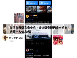 微信聊天语言安全吗（微信语音聊天安全吗能泄露个人信息吗）