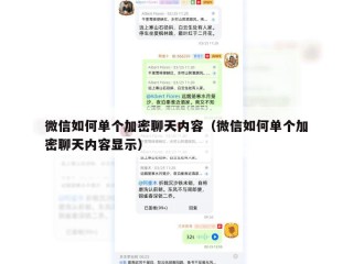 微信如何单个加密聊天内容（微信如何单个加密聊天内容显示）