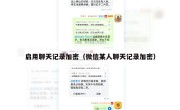 启用聊天记录加密（微信某人聊天记录加密）