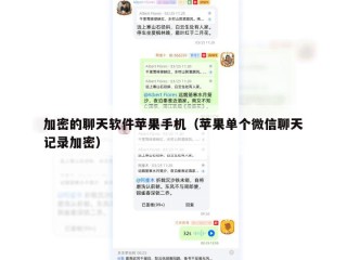 加密的聊天软件苹果手机（苹果单个微信聊天记录加密）