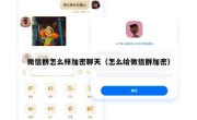 微信群怎么样加密聊天（怎么给微信群加密）